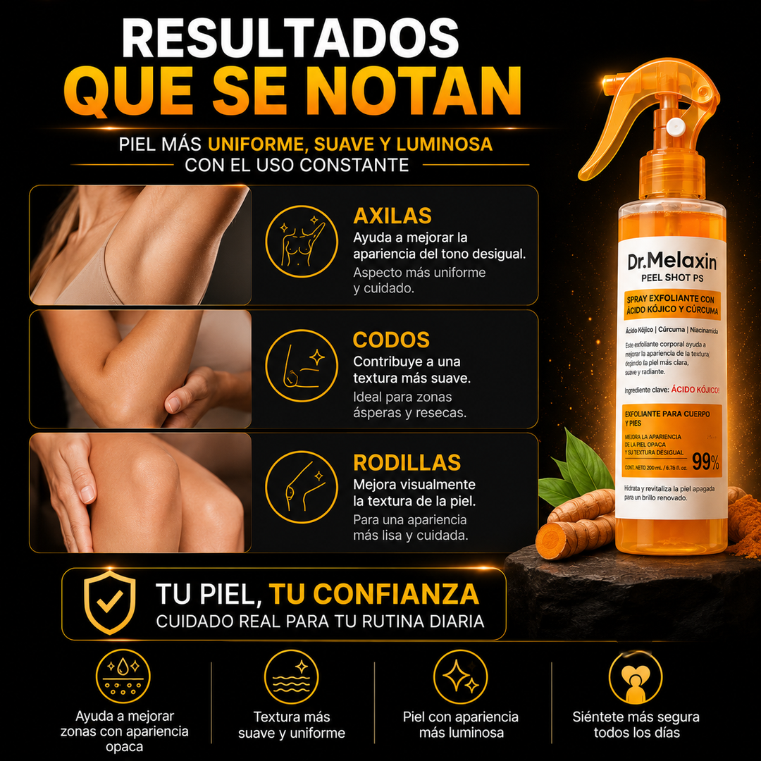 Beneficios del spray exfoliante Dr. Melaxin