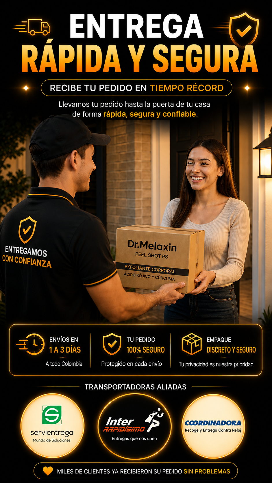 Entrega rápida y segura, 2 a 4 días hábiles, pago contra entrega