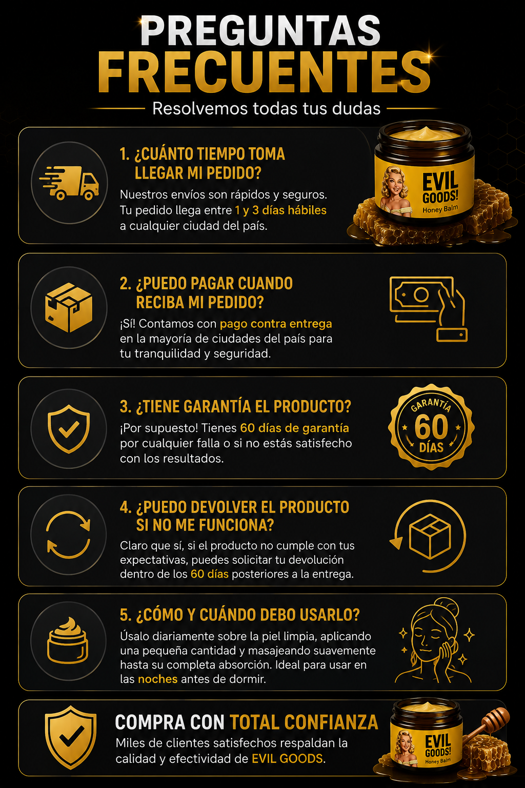 Preguntas frecuentes sobre Evil Goods Honey Balm