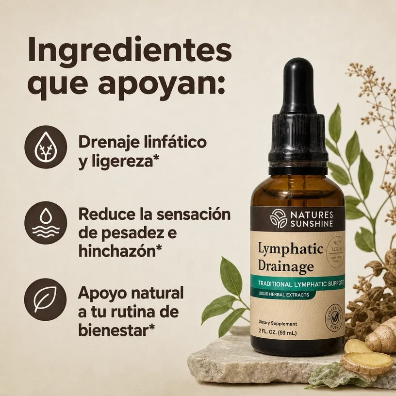 Ingredientes que apoyan el drenaje linfático y la ligereza