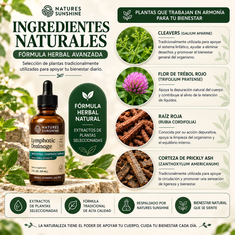 Ingredientes naturales de Lymphatic Drainage